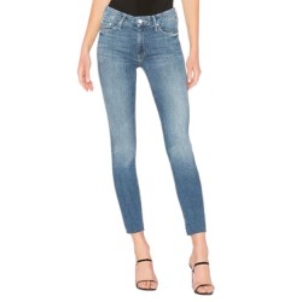 MOTHER High Waisted Looker Ankle Fray Jeans in One Smart Cookie 29
